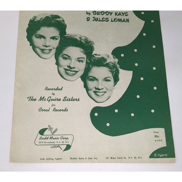 1954 Christmas Alphabet McGuire Sisters‎ Buddy Kaye Jules Loman Sheet Music VTG - Picture 2 of 7